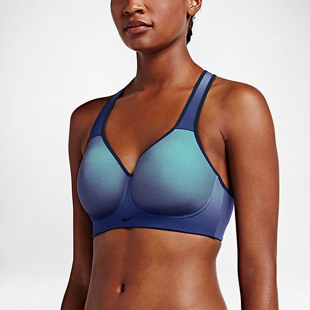 Nike purple blue ombre pro rival fade high support sports bra size 34C